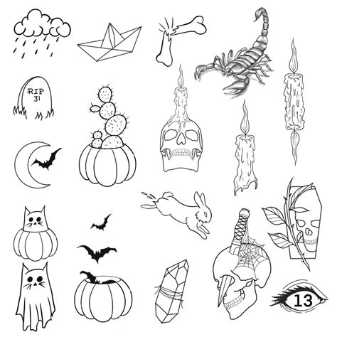 Friday the 13th Tattoo Flash Spooky Tattoo Flash Scary - Etsy Canada