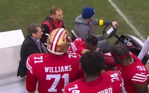 Deebo Samuel Cries On Cart After Twist of His Ankle During Game