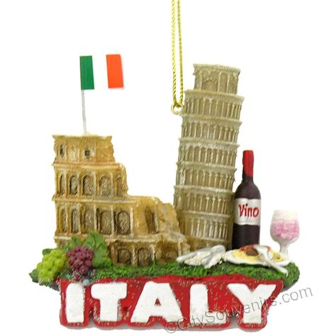 Italy Icons and Landmarks Christmas Ornament | Italian flags, Italian christmas and Pisa