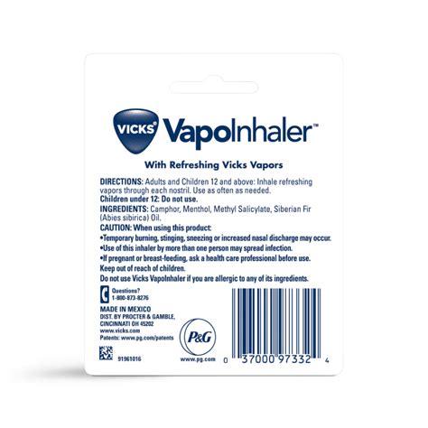 VAPOR INHALER LEVMETAMFETAMINE NASAL DECONGESTANT, EQUALINE ...