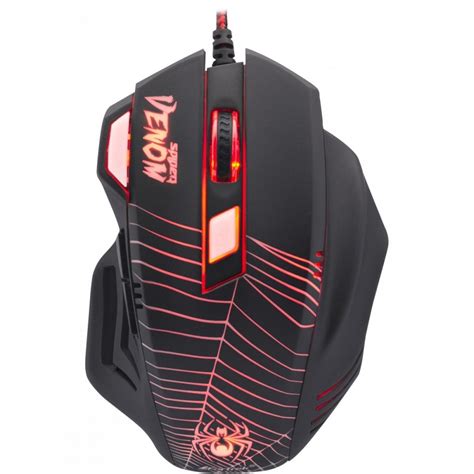 Mouse Gamer SPIDER VENOM OM-704 Preto/Vermelho FORTREK no Shope