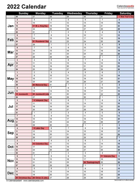 Calendarpedia 2022