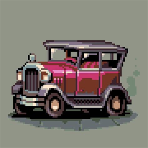 Vintage Car Pixel Art