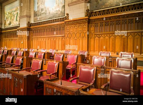 Canada, Ontario, Ottawa, capital of Canada, Canadian Parliament Building, Senate Chamber ...