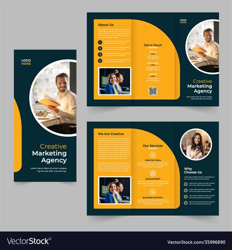 Professional business tri-fold brochure design Vector Image