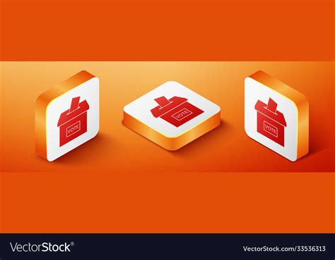 Isometric vote box or ballot with envelope Vector Image