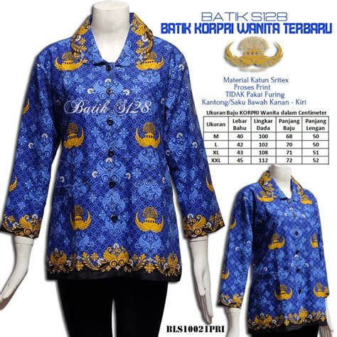 Model Baju Korpri Wanita Terbaru [BLS10021PRI-M, XXL]