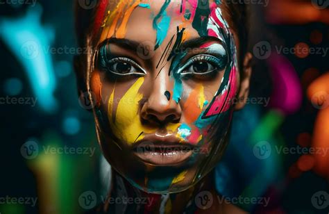 Art face painted. Generate Ai 34602836 Stock Photo at Vecteezy