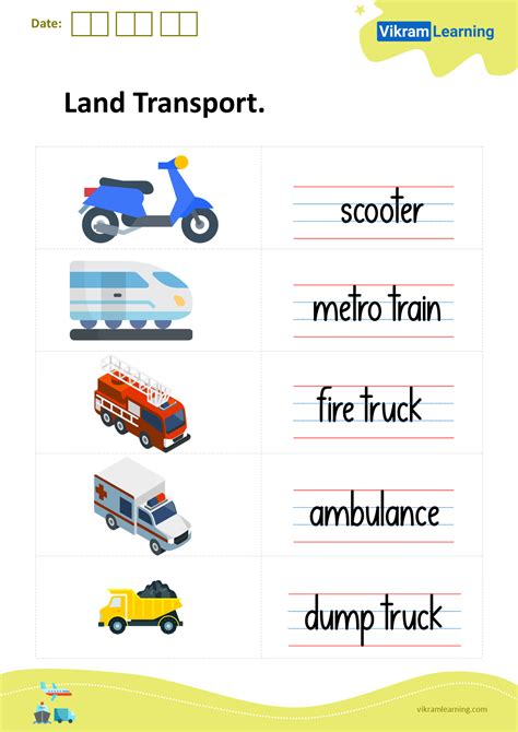 Download land transport worksheets | vikramlearning.com