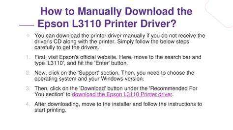 PPT - How to Manually Download the Epson L3110 Printer Driver_ PowerPoint Presentation - ID:11236423