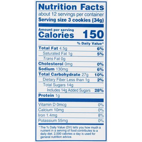 38 oreo cookies nutrition facts label