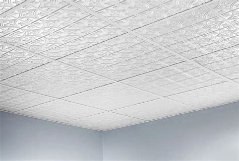Plastic Ceiling Tiles Lowes : Fasade 24 In X 24 In Cyclone 5 Pack Matte White Patterned Surface ...