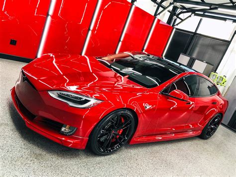 Tudor's Multi-Coat Red Tesla Model S P100D - Unplugged Performance