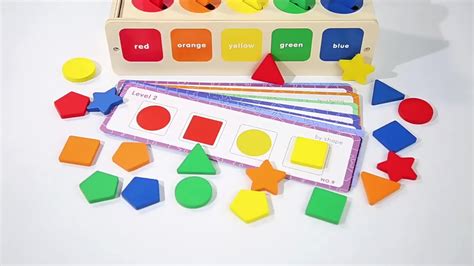 Montessori Wooden Sorting Toys For Toddlers With Matching Box,Shape Sorter Color Educational ...