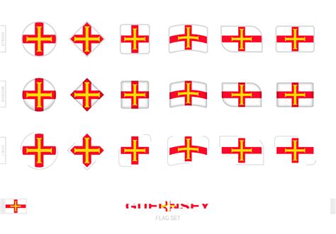 Guernsey flag set, simple flags of Guernsey with three different effects. 7411647 Vector Art at ...