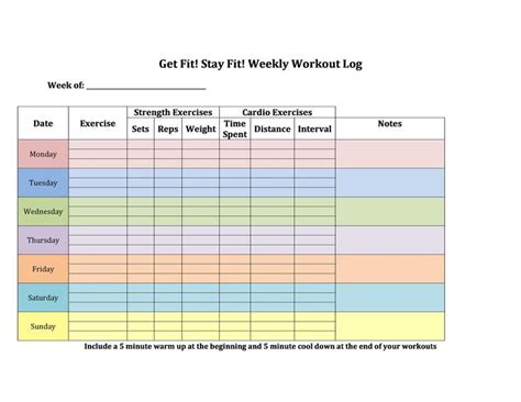 40+ Effective Workout Log & Calendar Templates ᐅ TemplateLab | Workout ...