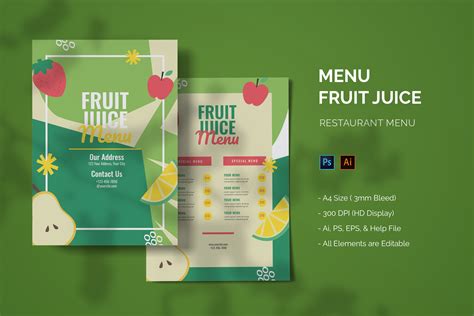 Fruit Juice - Food Menu Graphic by Streakside · Creative Fabrica