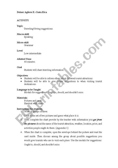 Tourist Guides - ESL worksheet by dae1182