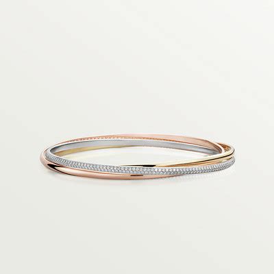 CRN6711717 - Trinity bracelet - White gold, yellow gold, rose gold, diamonds - Cartier