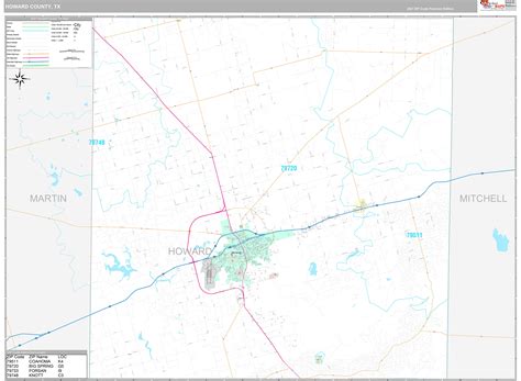 Howard County, TX Wall Map Premium Style by MarketMAPS - MapSales