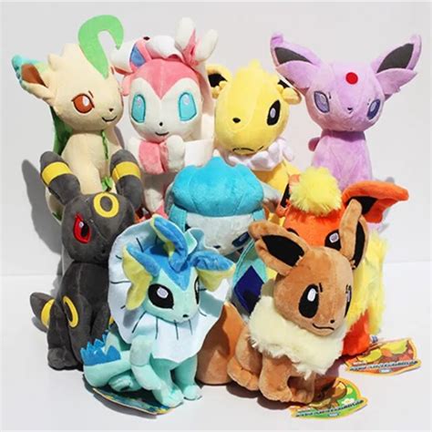 9pcs/set Kawaii Eevee Plush Toys Dolls Soft Stuffed Animals Anime ...