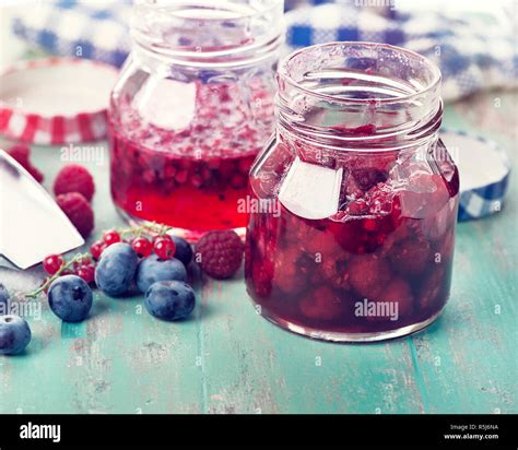 homemade berry jam Stock Photo - Alamy