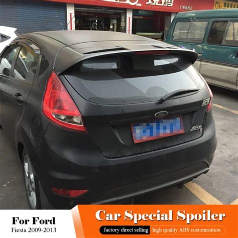 For Ford Fiesta Black Roof Spoiler 2009 2010 2011 2012 2013 High Quality ABS Material Car Rear ...