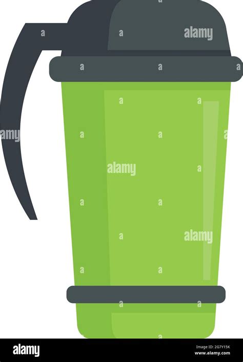 Coffee thermo cup icon. Flat illustration of coffee thermo cup vector icon isolated on white ...