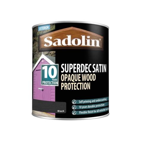 Sadolin Superdec Opaque Wood Protection Black Satin 1 Litre | L&S Engineers