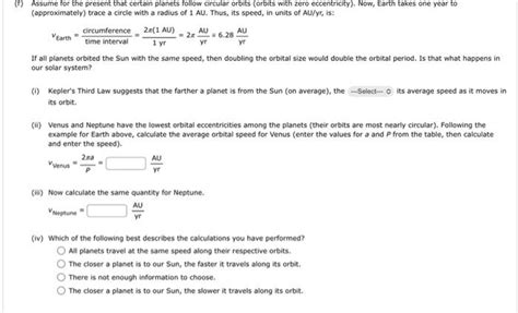 Solved (e) Enter Mercury's orbital period to confirm that | Chegg.com