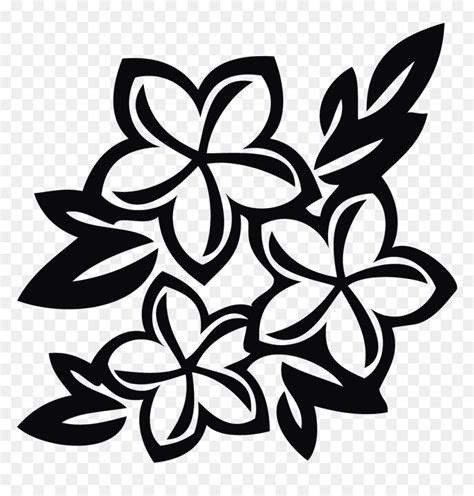 Hawaiian Flower Clipart Black And White | Best Flower Site