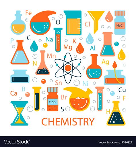 Set of icons on a science theme Royalty Free Vector Image