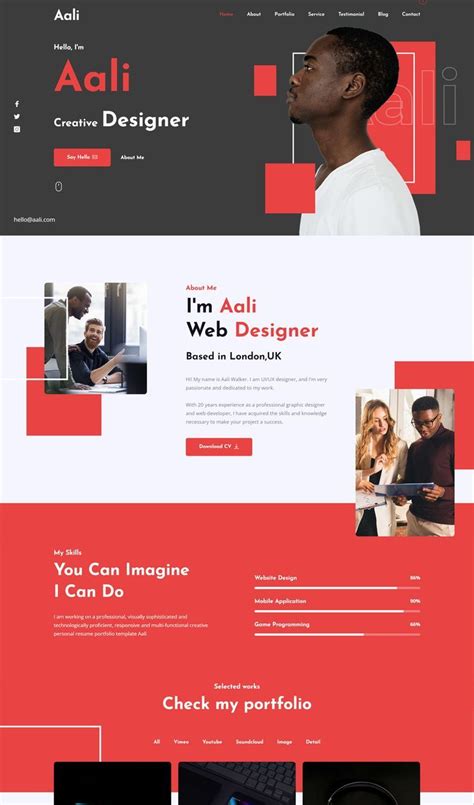 Personal Portfolio HTML Template | Portfolio web design, Portfolio ...