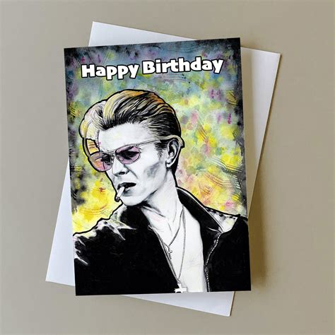 David Bowie Birthday Card Gift for David Bowie Fan Greeting - Etsy