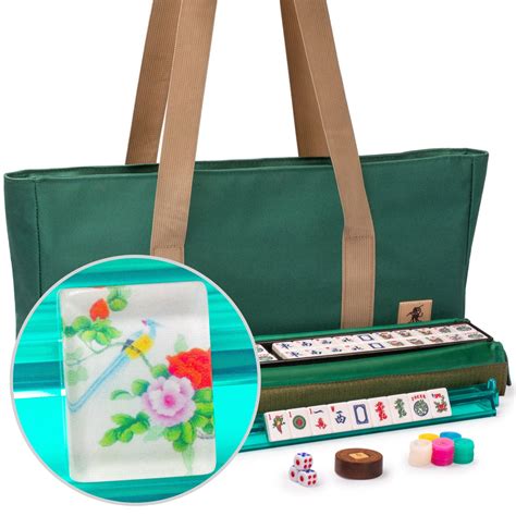 American Mahjong Set, "Blossoms" with Soft Case - Racks with Pushers, – Yellow Mountain Imports