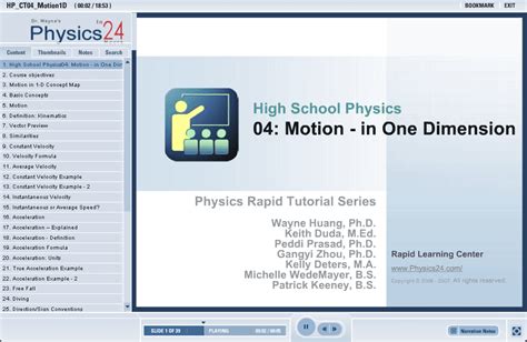 Motion in One Dimension – Kinematics in One Dimension - Physics in 24 Hrs