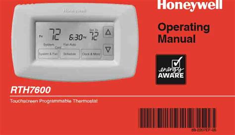 Honeywell Programmable Thermostat RTH7600D Manual | Tom's Tek Stop