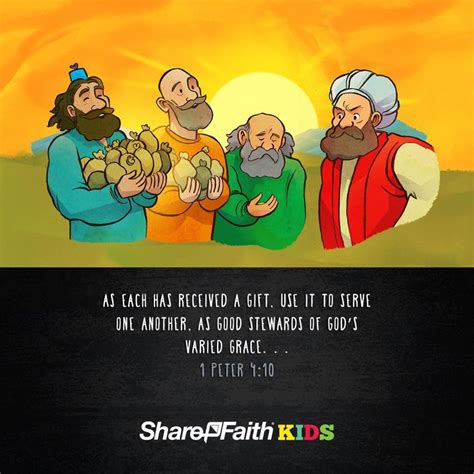 The Parable of the Talents Kids Bible Scripture: Jesus' Parable of the ...