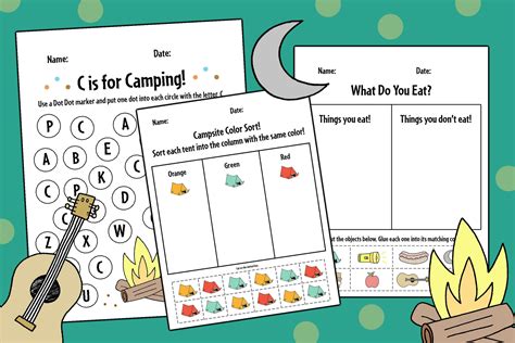 Free Preschool Camping Theme Worksheets! ⋆ The Hollydog Blog