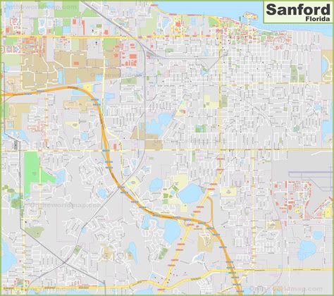 Large detailed map of Sanford