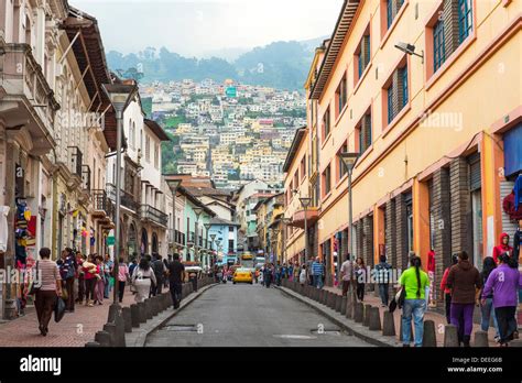 Chile Street, Quito Historical Center, Quito, UNESCO World Heritage Site, Pichincha Province ...