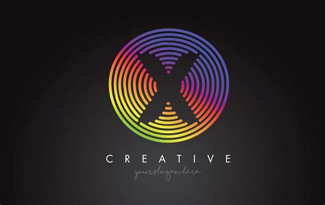 X Letter Logo Design with Colorful Rainbow Circular Shapes. Vibrant Letter Logo. 4891198 Vector ...