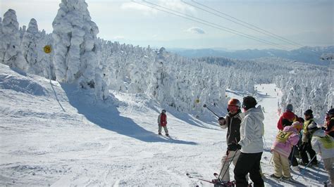 Skiing with snow monsters at Zao Onsen