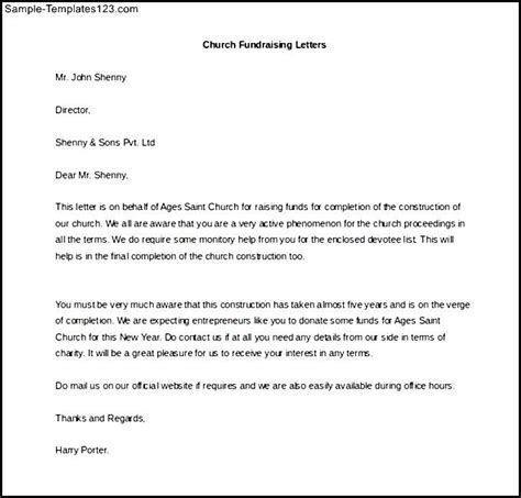 Church Fundraising Letter Template MS Word Download - Sample Templates ...