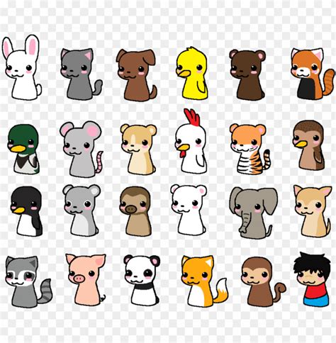 Cute Chibi Animals - Cute Chibi Animal Drawings PNG Transparent With ...