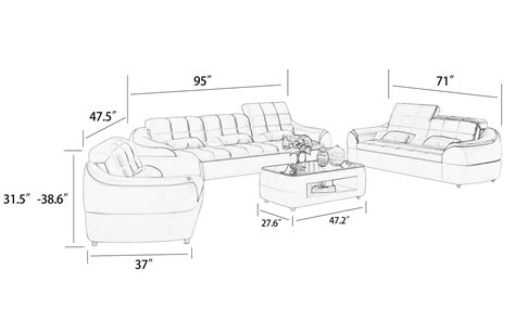 AUMIN Modern Leather Sofa Set|Modern Furniture Store Las Vegas – Jubilee Furniture