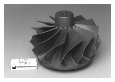 (a) Turbine wheel casting of γ-TiAl for automotive turbochargers by ...