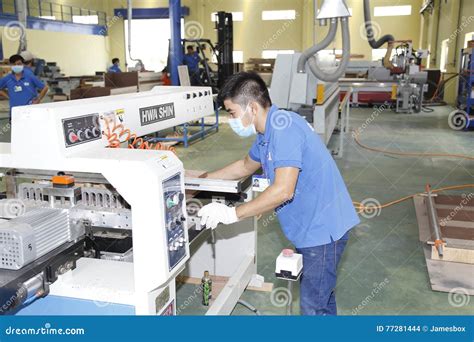 Workers are Working in a Wood Factory for Exporting Editorial Stock ...