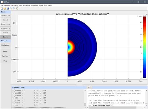 FEATool Multiphysics Documentation: Electrostatic Spherical Capacitor