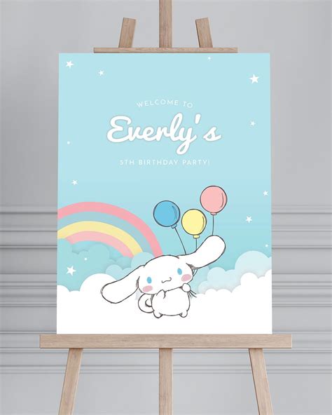 Cute Cinnamoroll themed birthday welcome sign Birthday Posts, 5th ...